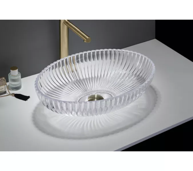 Раковина Ceramalux GL49 стекло, Выбрать цвет: Прозрачный