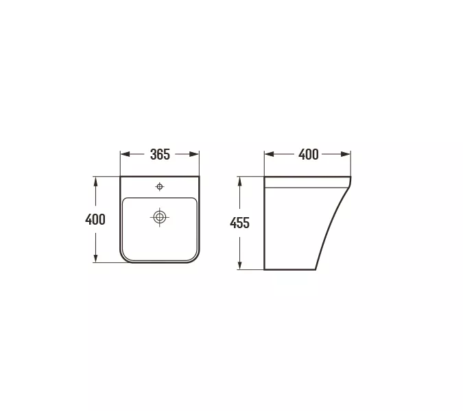 Раковина Ceramalux 500PMB, Выбрать цвет: чёрный матовый, изображение 2