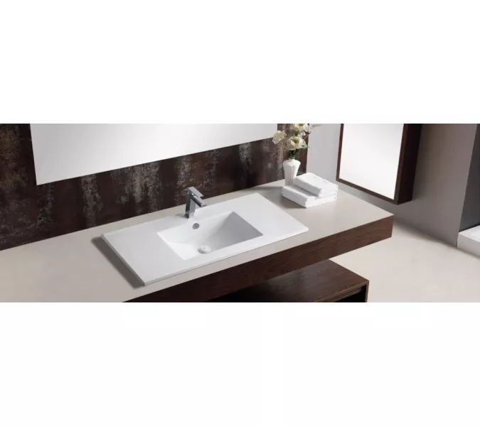 Умывальник CeramaLux 9090E/9080/9070E, Выбрать цвет: Белый, Выбрать размер: 91*47, изображение 2