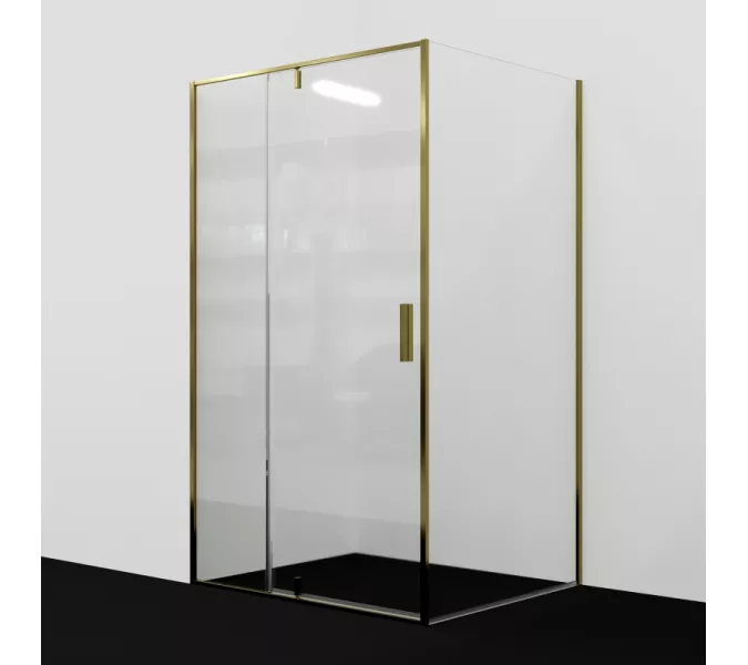 Душевой уголок Wasserkraft  Aisch золото, Цвет стекла: прозрачное, Выбрать размер: 120х80, изображение 3