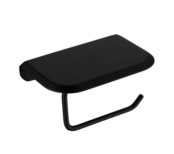 Бумагодержатель с полкой для телефона ABBER Nord AA1530B черный матовый, Выбрать цвет: Черный матовый