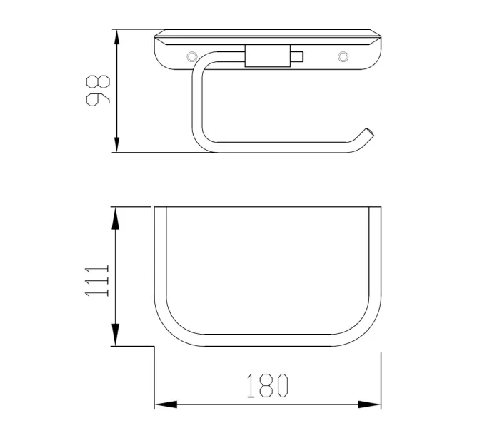 Бумагодержатель с полкой для телефона ABBER Nord AA1530B черный матовый, Выбрать цвет: Черный матовый, изображение 3