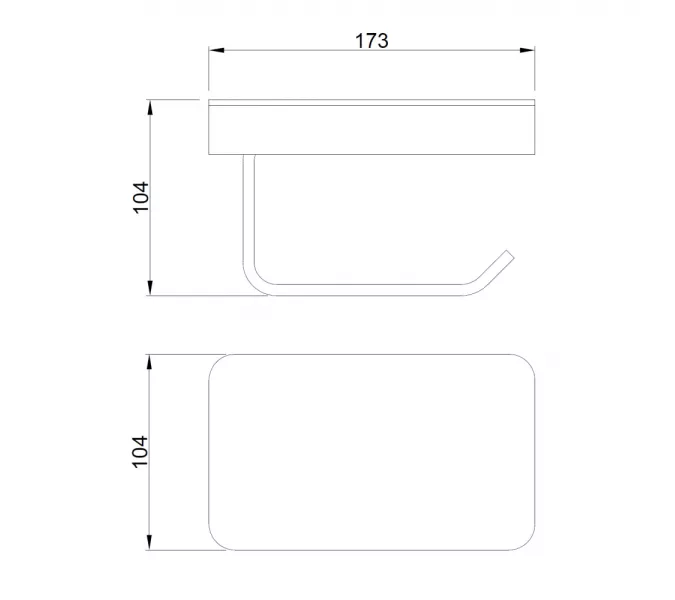 Бумагодержатель с полкой для телефона ABBER Westen AA1730 хром, Выбрать цвет: Хром, изображение 3