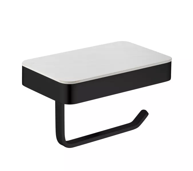 Бумагодержатель с полкой для телефона ABBER Westen AA1730B черный матовый, Выбрать цвет: Черный матовый