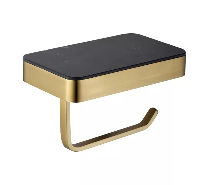 Бумагодержатель с полкой для телефона ABBER Westen AA1730G золото, Выбрать цвет: Золото