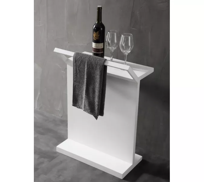 Столик для ванной комнаты ABBER Stein AS1637 с полотенцедержателем, белый, Выбрать цвет: Белый