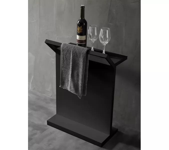 Столик для ванной комнаты ABBER Stein AS1637MB с полотенцедержателем, черный матовый, Выбрать цвет: Черный матовый