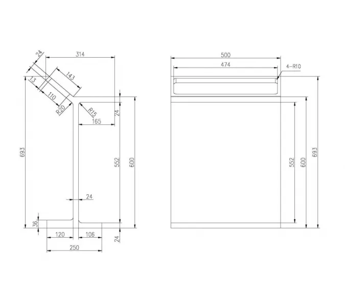 Столик для ванной комнаты ABBER Stein AS1637MB с полотенцедержателем, черный матовый, Выбрать цвет: Черный матовый, изображение 2