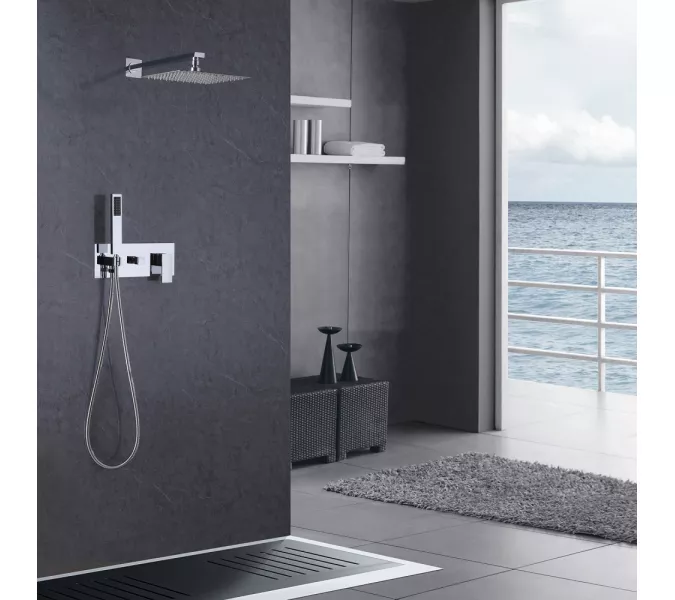 Душевая система ABBER Daheim AF8218 скрытого монтажа без излива, хром, Выбрать цвет: Хром, изображение 2