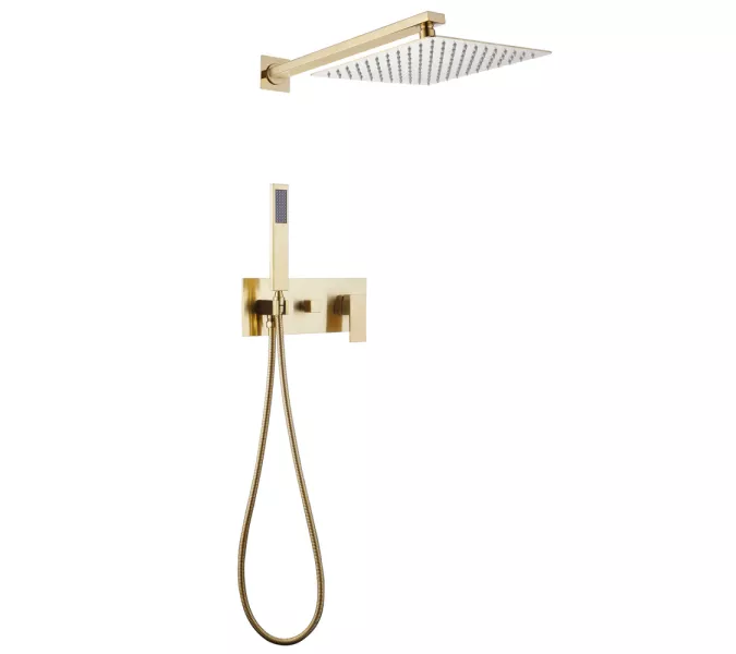 Душевая система ABBER Daheim AF8218G скрытого монтажа без излива, золото матовое, Выбрать цвет: Золото матовое