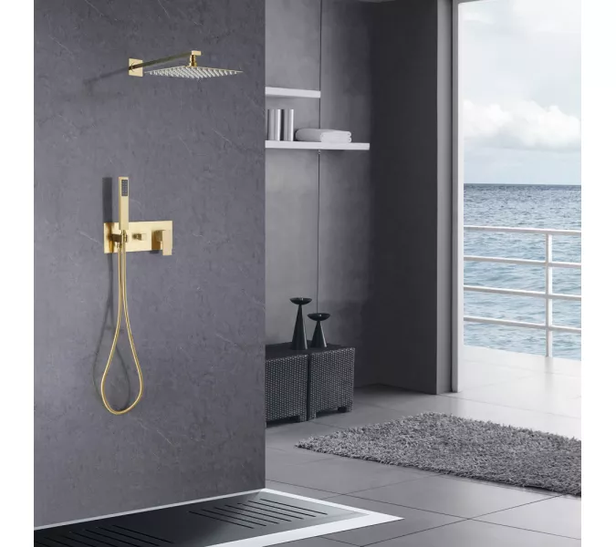 Душевая система ABBER Daheim AF8218G скрытого монтажа без излива, золото матовое, Выбрать цвет: Золото матовое, изображение 2