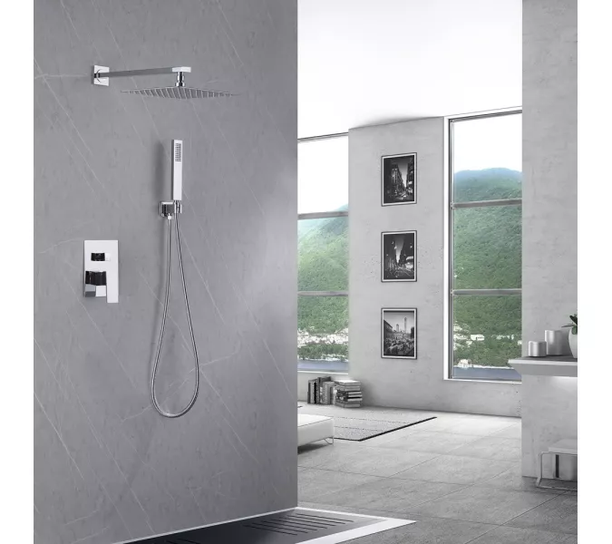Душевая система ABBER Daheim AF8219 скрытого монтажа без излива, хром, Выбрать цвет: Хром, изображение 2