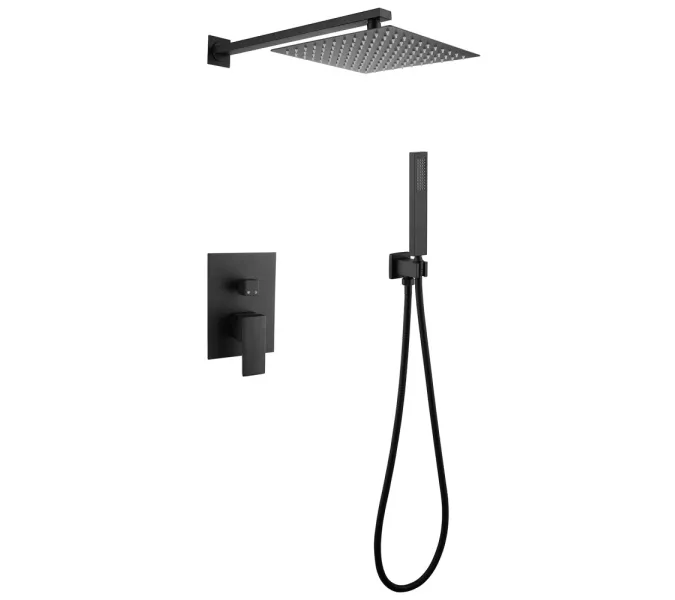 Душевая система ABBER Daheim AF8219B скрытого монтажа без излива, черная матовая, Выбрать цвет: Черный матовый