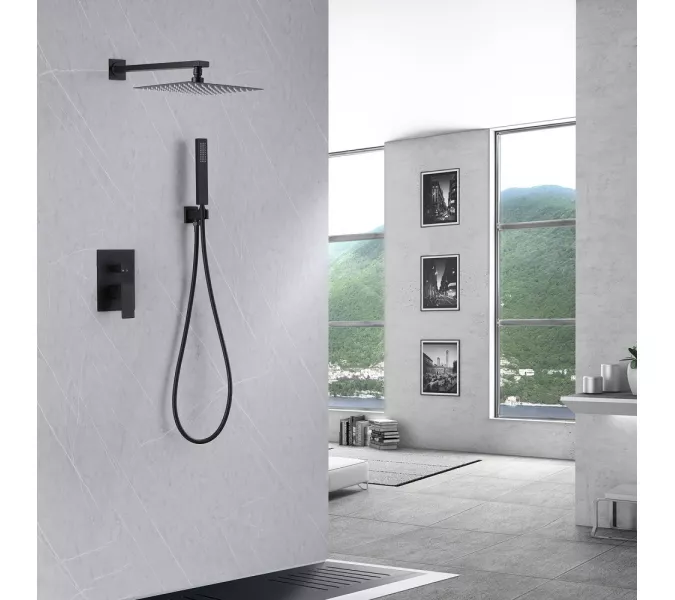 Душевая система ABBER Daheim AF8219B скрытого монтажа без излива, черная матовая, Выбрать цвет: Черный матовый, изображение 2