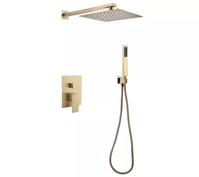 Душевая система ABBER Daheim AF8219G скрытого монтажа без излива, золото матовое, Выбрать цвет: Золото матовое