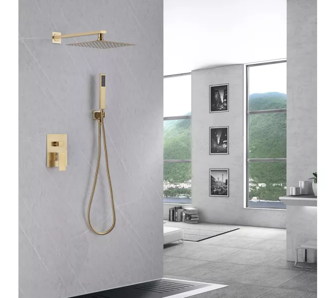 Душевая система ABBER Daheim AF8219G скрытого монтажа без излива, золото матовое, Выбрать цвет: Золото матовое, изображение 2