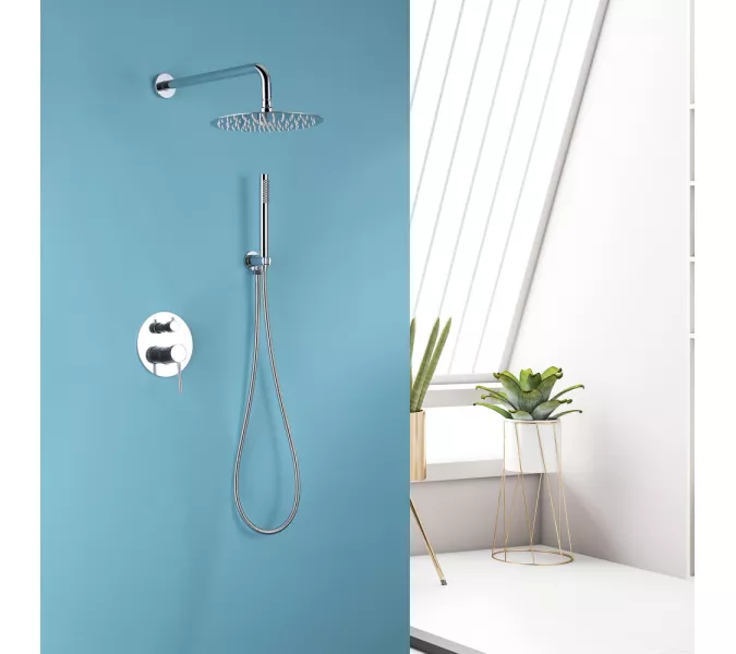 Душевая система ABBER Emotion AF8818 скрытого монтажа без излива, хром, Выбрать цвет: Хром, изображение 2