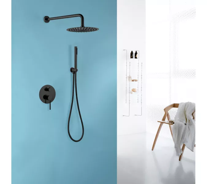 Душевая система ABBER Emotion AF8818B скрытого монтажа без излива, черная матовая, Выбрать цвет: Черный матовый, изображение 2