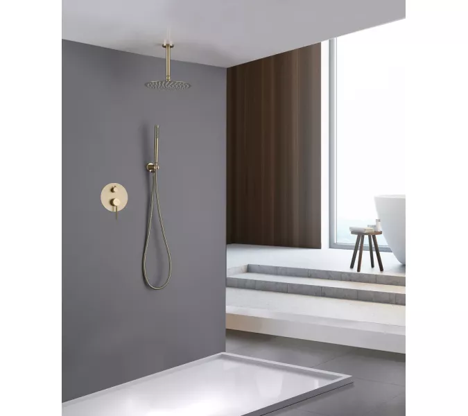 Душевая система ABBER Emotion AF8821G скрытого монтажа без излива, золото матовое, Выбрать цвет: Золото матовое, изображение 2