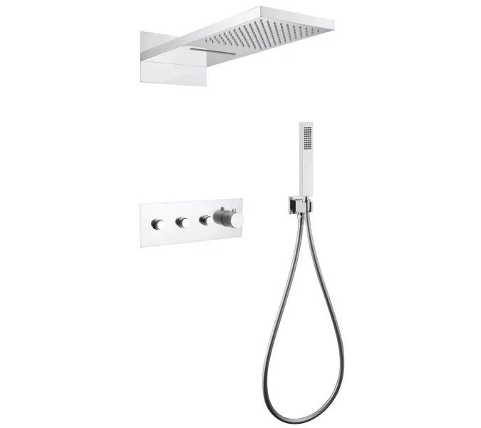 Душевая система ABBER Rund AF8752 скрытого монтажа без излива, термостат, хром, Выбрать цвет: Хром