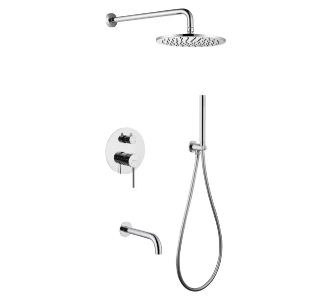 Душевая система ABBER Wasser Kreis AF8117 скрытого монтажа с изливом, хром, Выбрать цвет: Хром