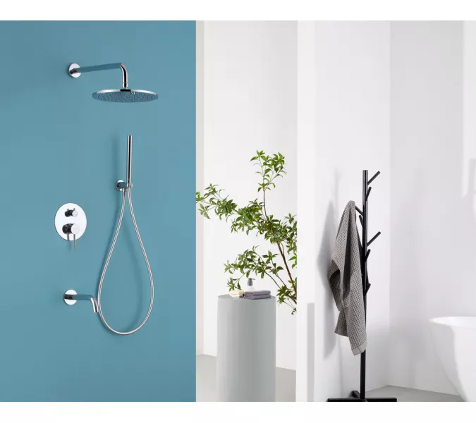 Душевая система ABBER Wasser Kreis AF8117 скрытого монтажа с изливом, хром, Выбрать цвет: Хром, изображение 2