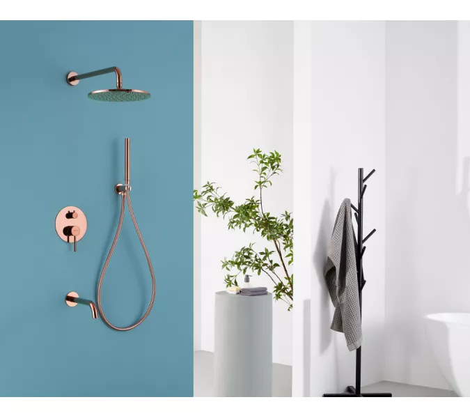 Душевая система ABBER Wasser Kreis AF8117RG скрытого монтажа с изливом, розовое золото, Выбрать цвет: Розовое золото, изображение 2