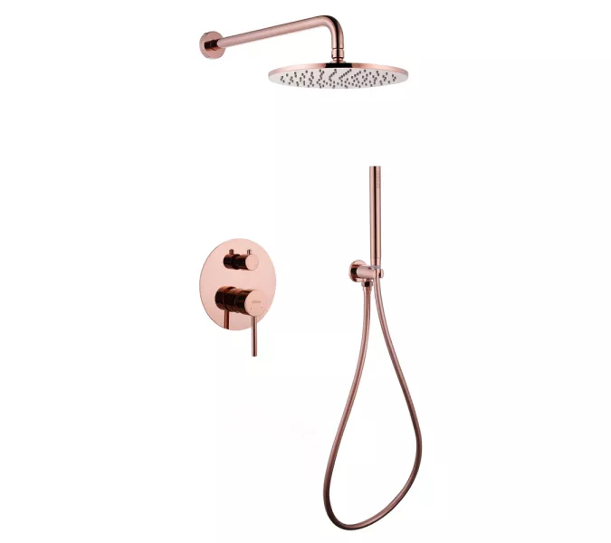 Душевая система ABBER Wasser Kreis AF8118RG скрытого монтажа без излива, розовое золото