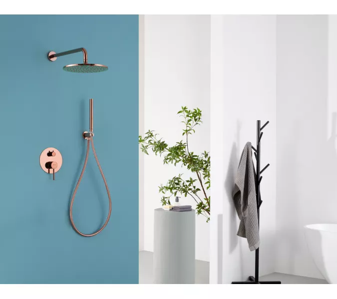 Душевая система ABBER Wasser Kreis AF8118RG скрытого монтажа без излива, розовое золото, изображение 2