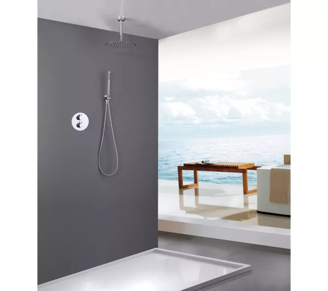 Душевая система ABBER Wasser Kreis AF8121 скрытого монтажа без излива, хром, Выбрать цвет: Хром, изображение 2