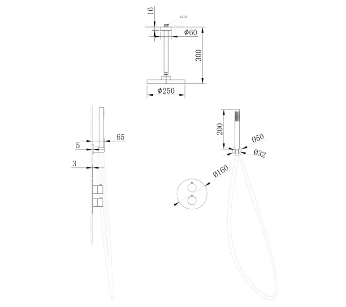Душевая система ABBER Wasser Kreis AF8121 скрытого монтажа без излива, хром, Выбрать цвет: Хром, изображение 3