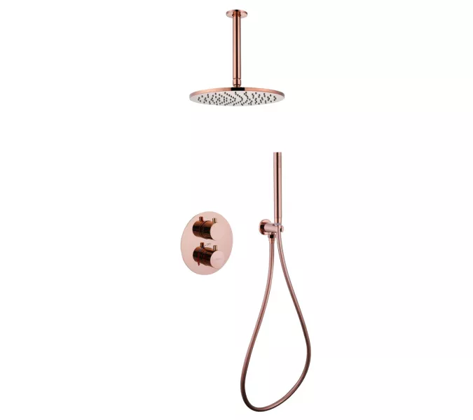 Душевая система ABBER Wasser Kreis AF8121RG скрытого монтажа без излива, розовое золото, Выбрать цвет: Розовое золото