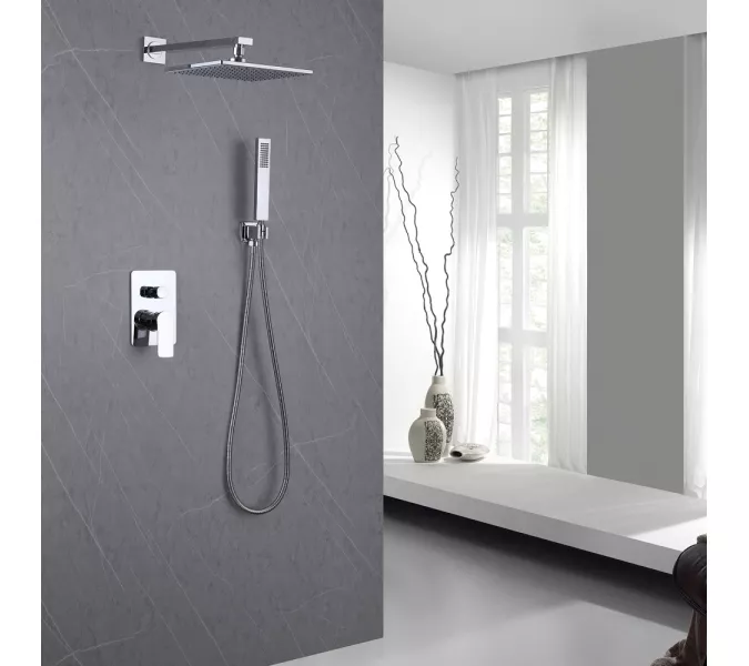 Душевая система ABBER Weiss Insel AF8018 скрытого монтажа без излива, хром, Выбрать цвет: Хром, изображение 2