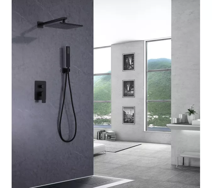Душевая система ABBER Weiss Insel AF8018B скрытого монтажа без излива, черная матовая, Выбрать цвет: Черный матовый, изображение 2