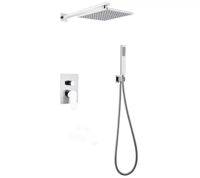 Душевая система ABBER Weiss Insel AF8018W скрытого монтажа без излива, белый-хром, Выбрать цвет: белый-хром