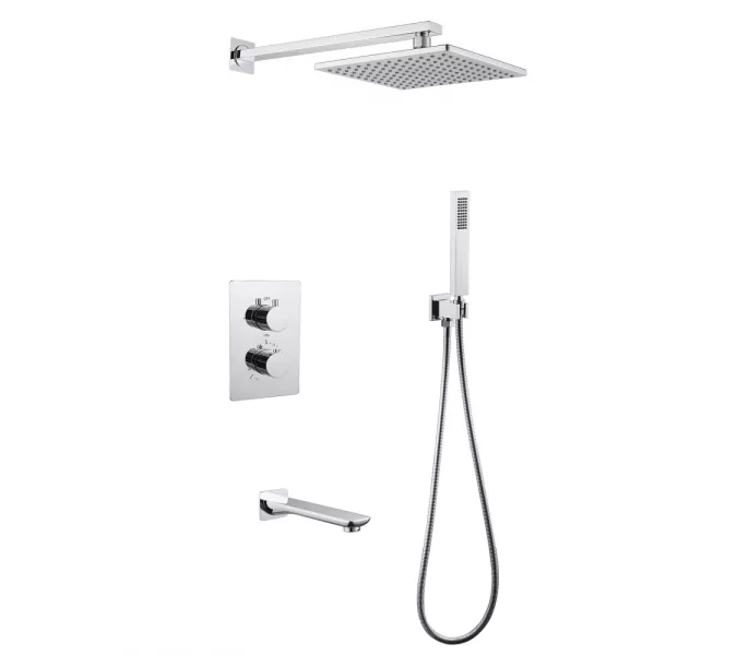 Душевая система ABBER Weiss Insel AF8050 скрытого монтажа с изливом, термостат, хром, Выбрать цвет: Хром