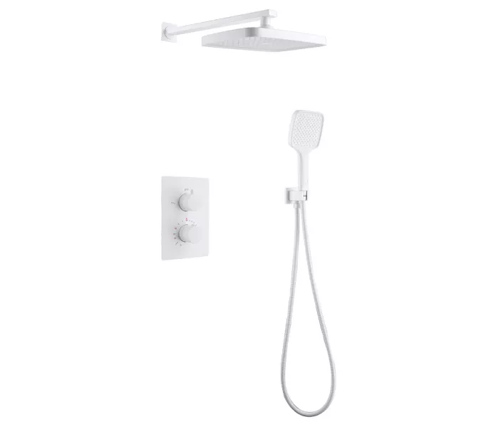 Душевая система ABBER Weiss Insel AF8051W скрытого монтажа без излива, термостат, белый, Выбрать цвет: Белый