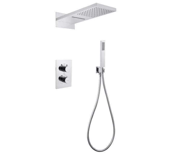 Душевая система ABBER Weiss Insel AF8052 скрытого монтажа без излива, термостат, хром, Выбрать цвет: Хром