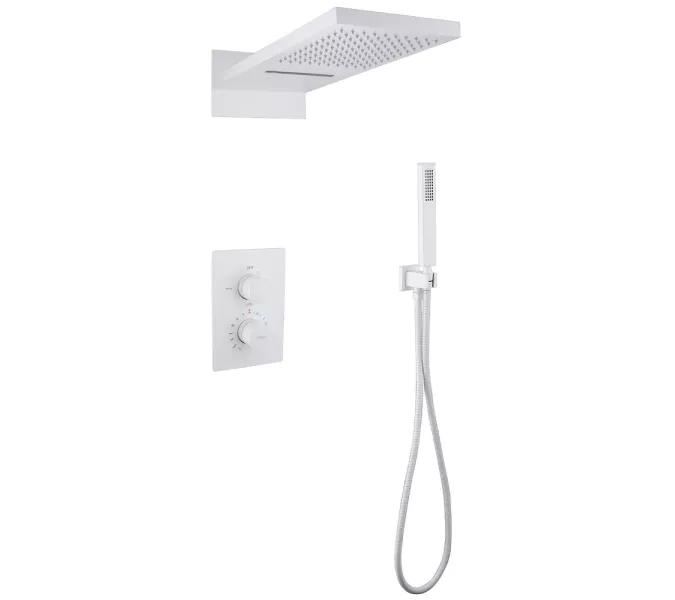 Душевая система ABBER Weiss Insel AF8052W скрытого монтажа без излива, термостат, белый, Выбрать цвет: Белый