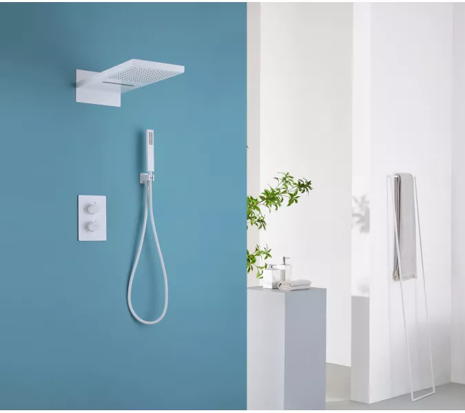 Душевая система ABBER Weiss Insel AF8052W скрытого монтажа без излива, термостат, белый, Выбрать цвет: Белый, изображение 2