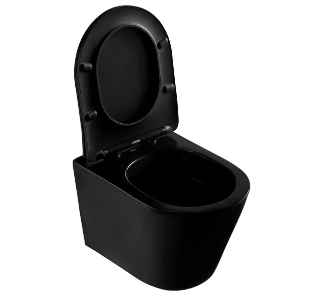 Унитаз ABBER Bequem AC1102MB подвесной черный матовый, безободковый, Выбрать цвет: Черный матовый, изображение 8