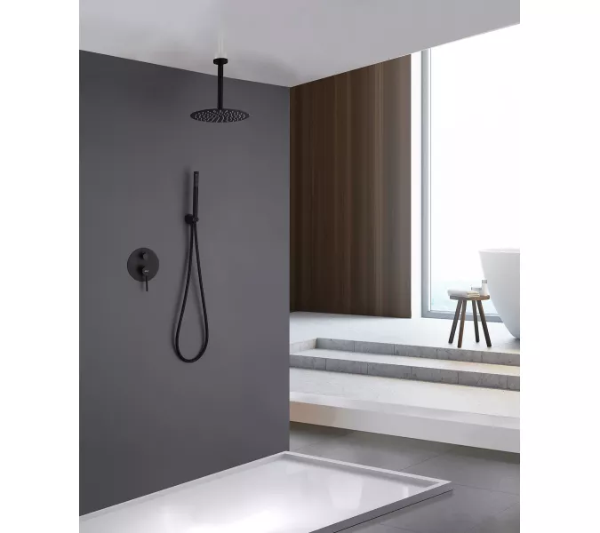 Душевая система ABBER Emotion AF8821B скрытого монтажа без излива, черная матовая, Выбрать цвет: Черный матовый, изображение 2