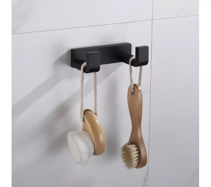 Крючок двойной ABBER Westen AA1750B черный матовый, Выбрать цвет: Черный матовый, изображение 2