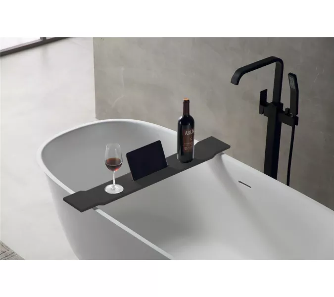 Полка для ванны ABBER Stein AS1601MB черная матовая, Выбрать цвет: Черный матовый, изображение 2