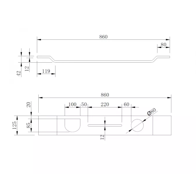 Полка для ванны ABBER Stein AS1601MB черная матовая, Выбрать цвет: Черный матовый, изображение 3