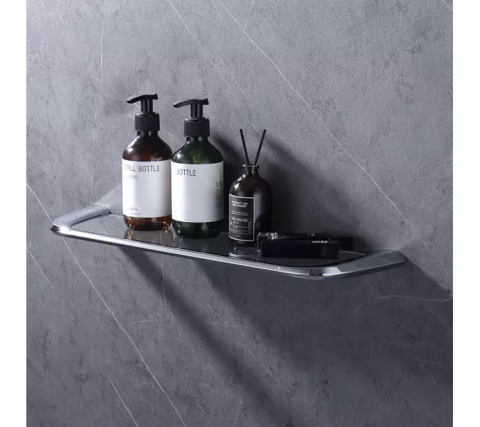 Полка стеклянная ABBER Nord AA1555 хром, Выбрать цвет: Хром, изображение 2