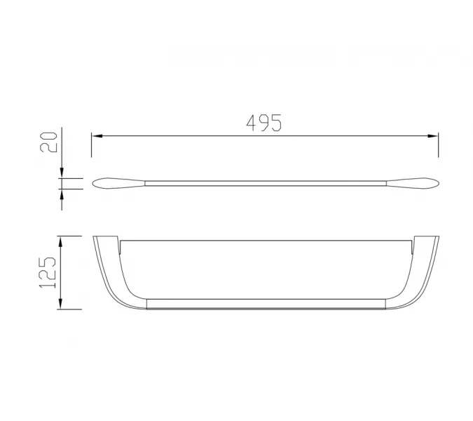 Полка стеклянная ABBER Nord AA1555 хром, Выбрать цвет: Хром, изображение 3