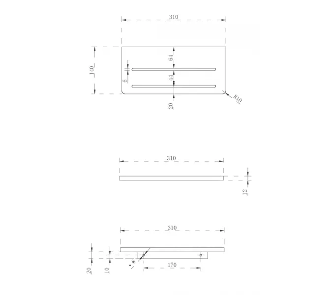 Полочка для ванной комнаты ABBER Stein AS1653MB черная матовая, Выбрать цвет: Черный матовый, изображение 3