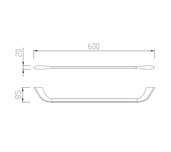 Полотенцедержатель ABBER Nord AA1552B черный матовый, Выбрать цвет: Черный матовый, изображение 3