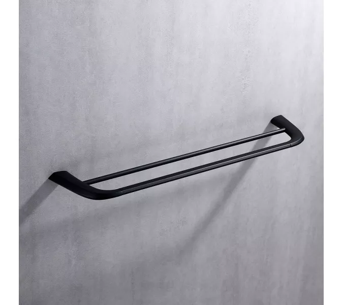 Полотенцедержатель двойной ABBER Nord AA1553B черный матовый, Выбрать цвет: Черный матовый, изображение 2